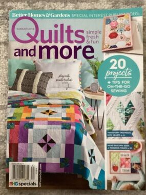 Better Homes And Gardens Quilts and More Magazine Cover - Purple, Pink, Teal